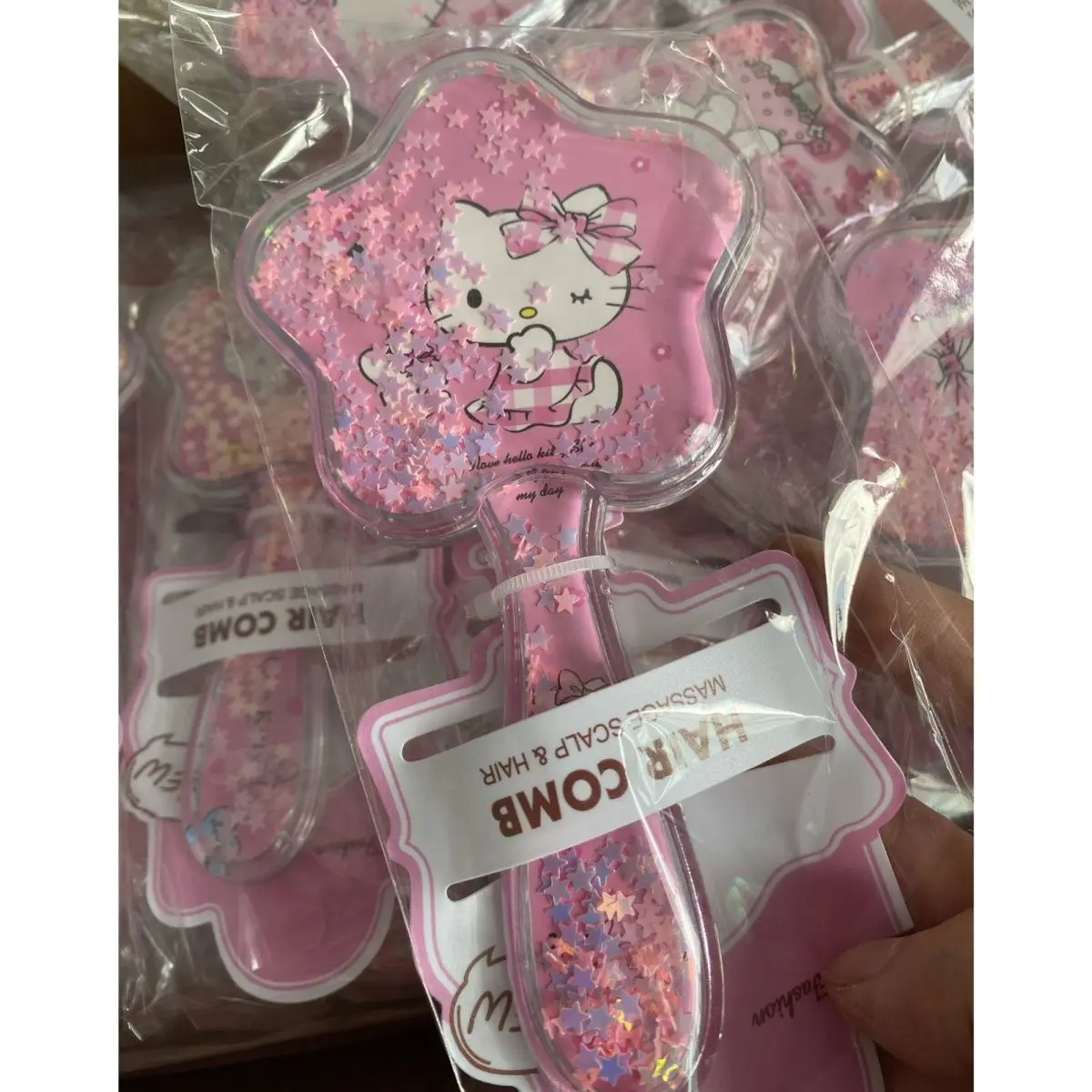 

One Piece Sanrio Hello Kitty Air Cushion Comb Cartoon Anime Combs Massage Convenient Hair Accessories Gift for Girl Kid Children