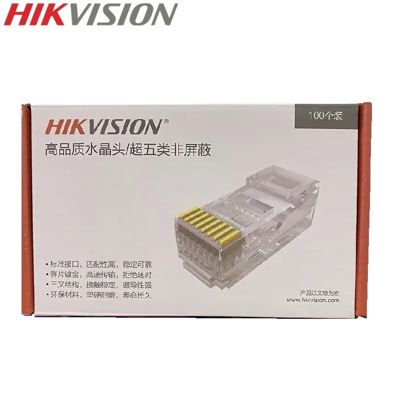 

HIKVISION оригинальный телефон, UTP CAT5e RJ45 разъем, кристалл, 100 шт./коробка, для IP-камер, Сеть RJ45, оптовая продажа