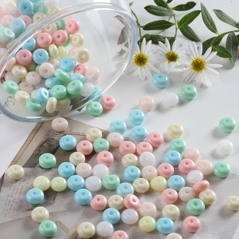 Vibrant Rainbow Glass Beads for Jewelry and Crafting - 3x6mm Round Spacing Beads