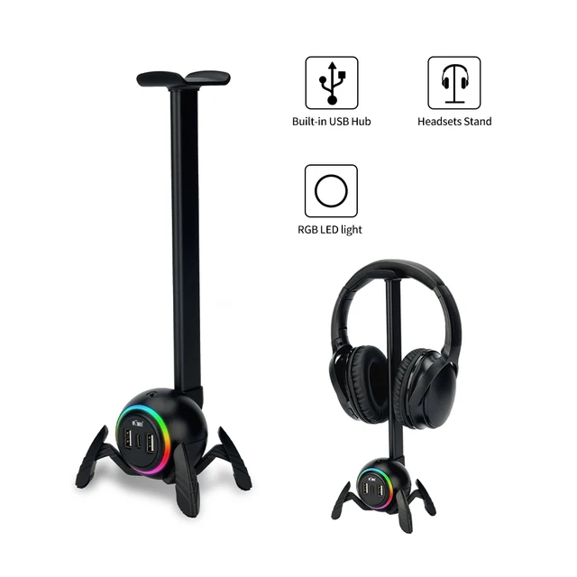 thumbnail: Tolesum Oplaadstation & Headset Stand Voor PS5 Controller - Met RGB Verlichting En 2 USB Poorten (Zwart)
