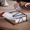 Flat Napkin Holder Metal Kitchen Napkin Holder With Weighted Tension Arm Rustic Tissue Paper Dispenser For Countertop Table 2