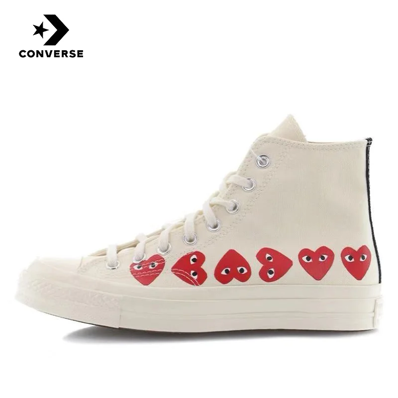 thumbnail image 1 of Converse 1970s Rei Kawakubo Red Heart String Label Zapatillas de lona antideslizantes y de corte bajo que absorben el sudor para hombres y mujeres, mismo estilo, 1 of 5