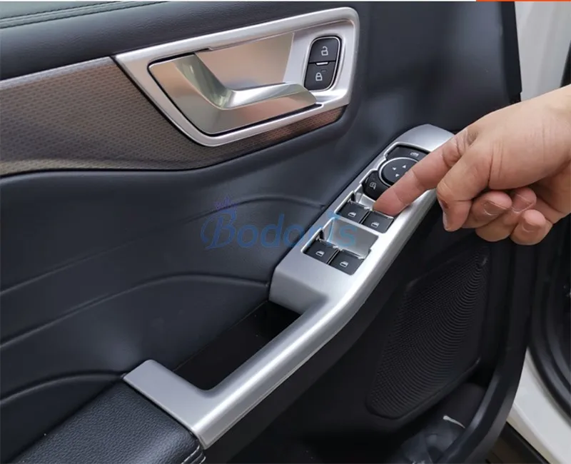 Abs Chrome Car Door Window Glass Lift Control Switch Panel Cover Trim Accessori Lhd Tuning Per Ford Escape Kuga 2020 2021