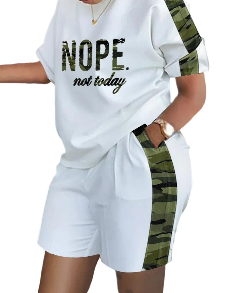 

2023 Spring and Summer New Short Sleeve Fashion Printed Loose Casual Two-piece Commuting Suit for Women Ensemble Femme 2 Pièces