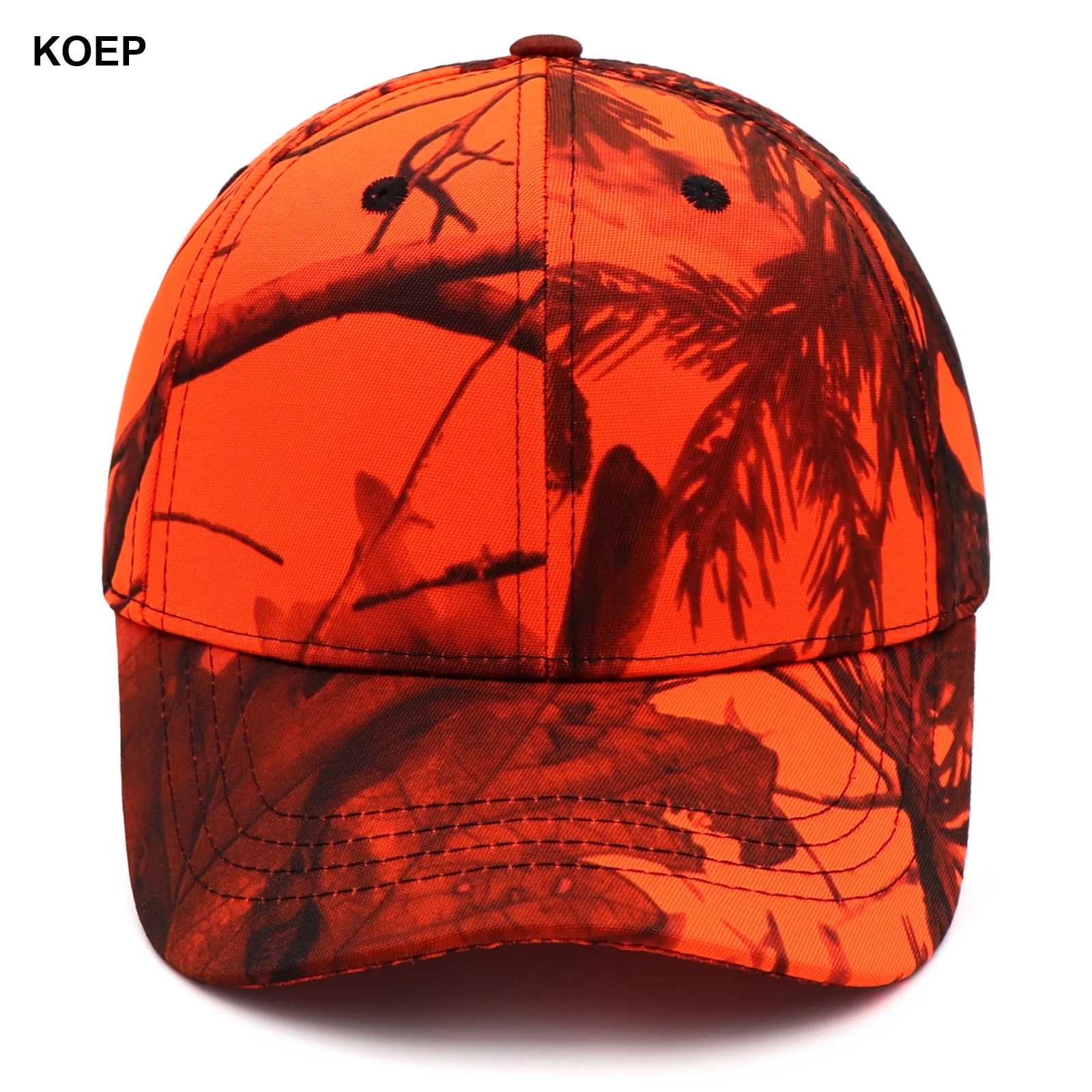 Casquette camouflage orange pêche KOEP - Baseball cap jungle pêche chasse snapback trucker