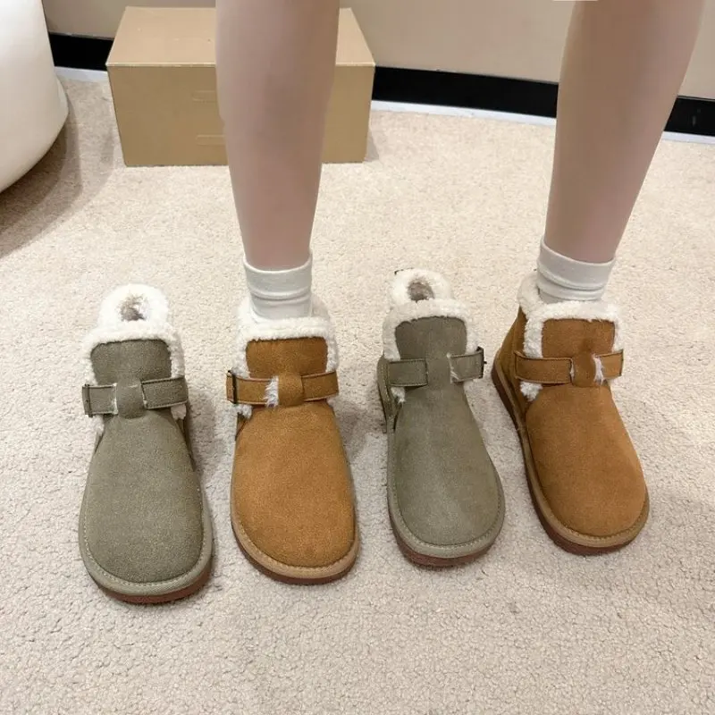 Fashion Boots for Women 2024 Autumn and Winter New Soft Bottom Plus Velvet Outside To Wear A Lazy Slip-on Warm Snow Boots