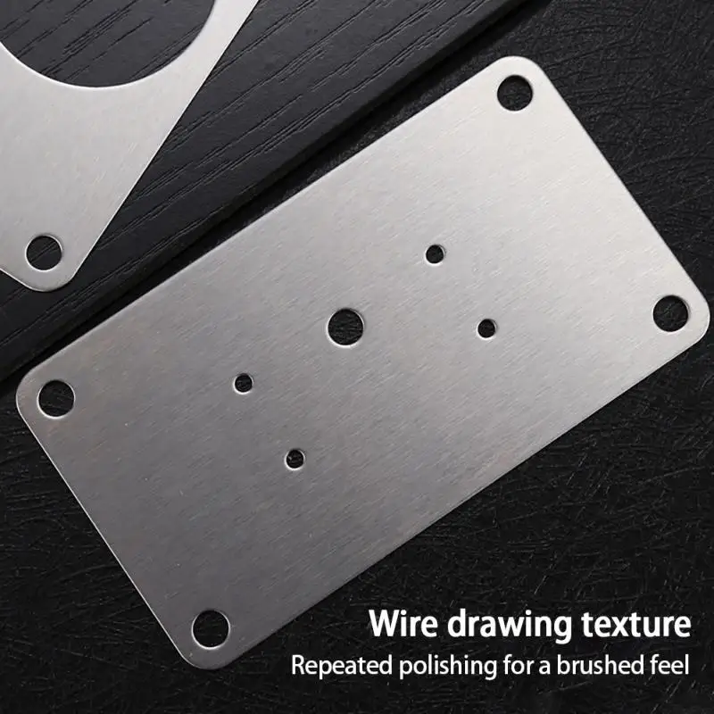 Cabinet Hinge Repair Plate Kit Stainless Steel Door Hinge Mounting Plate With Holes For Home Kitchen Cupboard Furniture