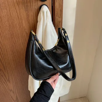 1 pezzo di borsa a tracolla in tinta unita per donna, borsa a tracolla versatile, borsa per ascelle alla moda che può contenere il telefono cellulare 1