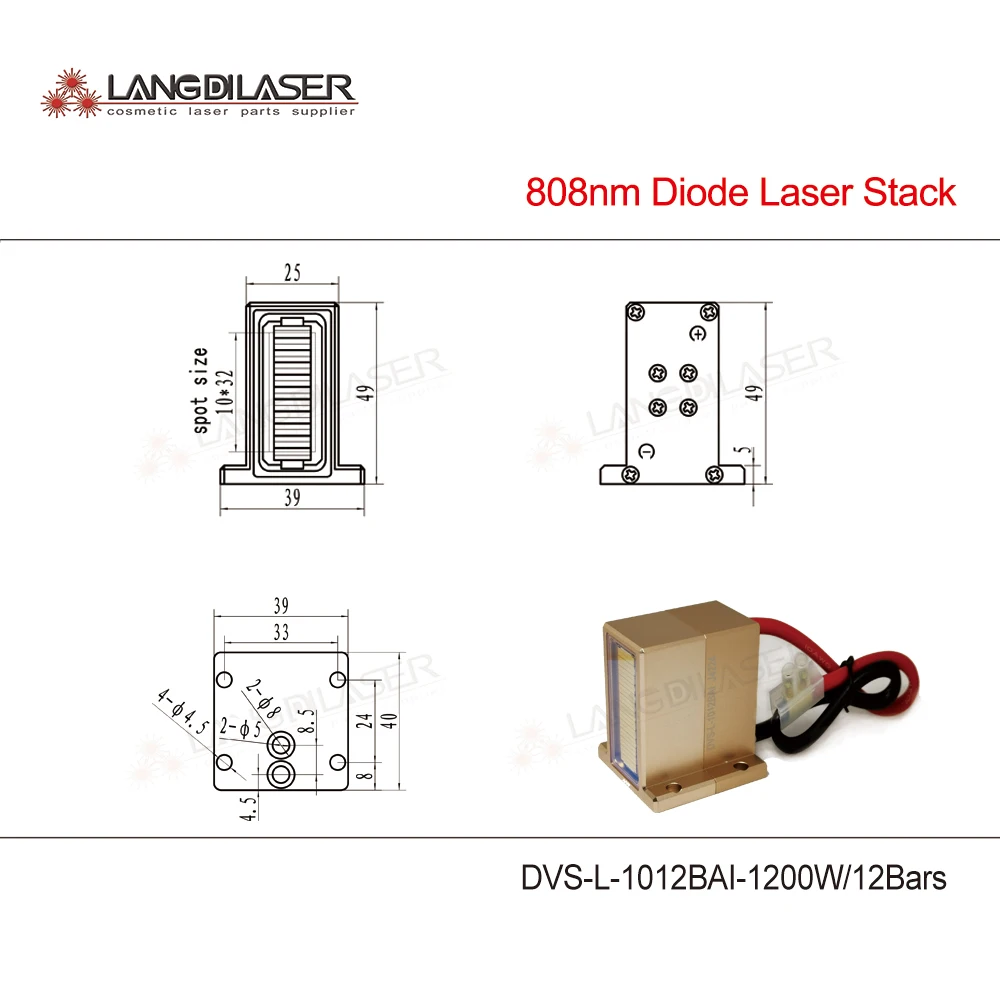 500W : LST-3334AS / Marco-Channel Diode-Laser-Stack-For-Cosmetic-Laser /  Triple Wavelength For Permanent Hair Removal