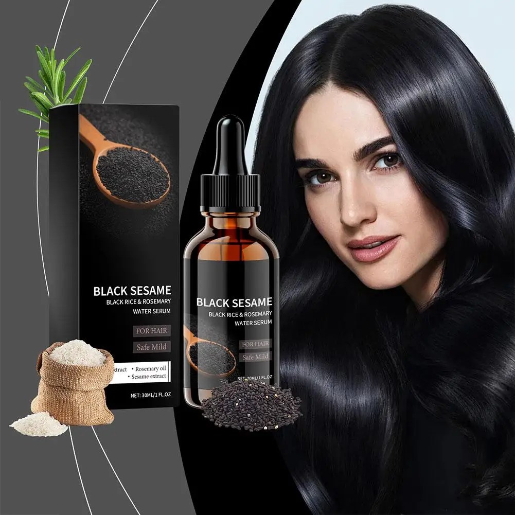 Black Sesame Hair Strengthening Oil Biotin Essential Oils Nourishing Treatment Split Ends Dry All Types Hair Care 30ml hair oil