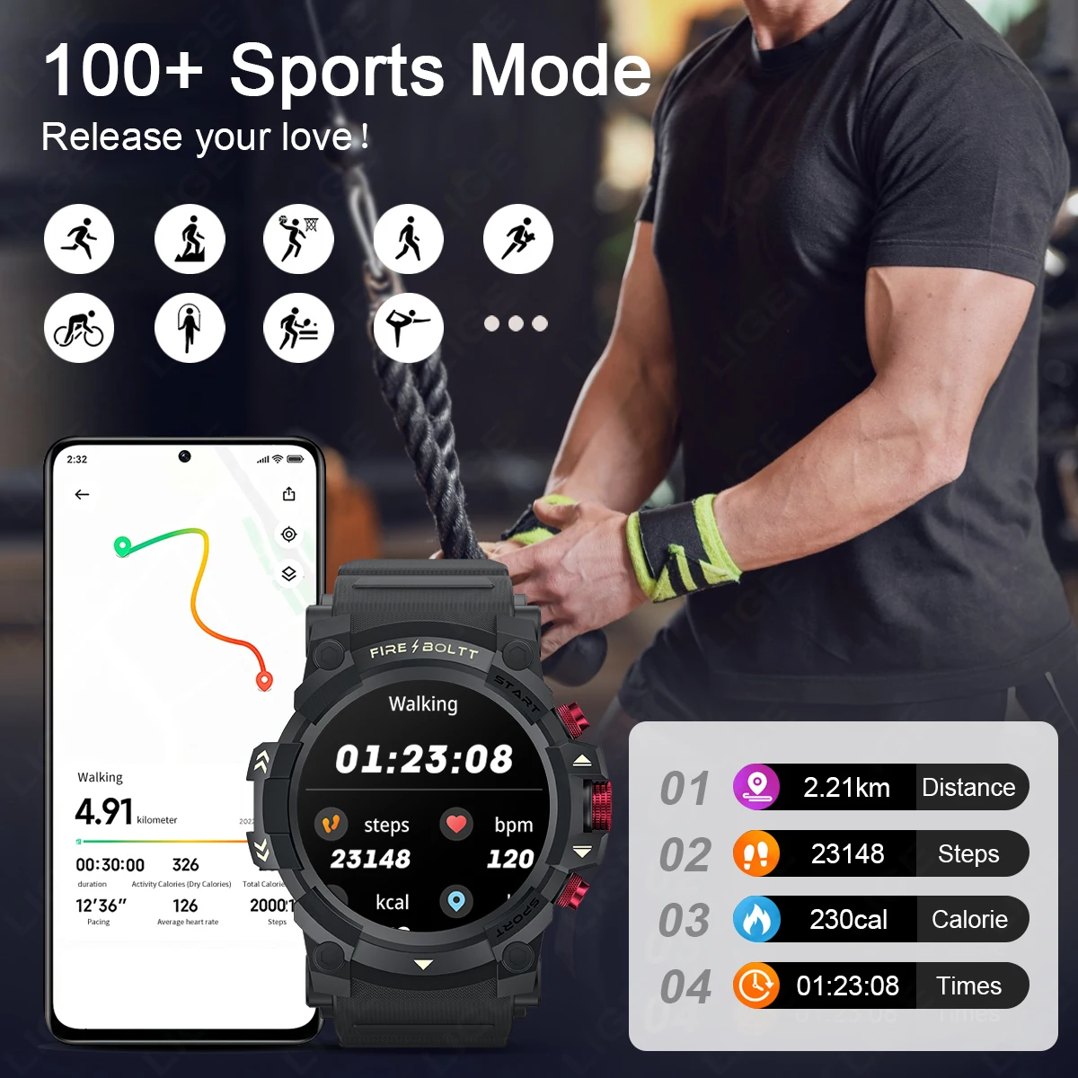 GPS Smart Watch Men Outdoor Sport Bluetooth Call Blood Pressure Health Monitor Waterproof Fitness Smartwatch For IOS Android New