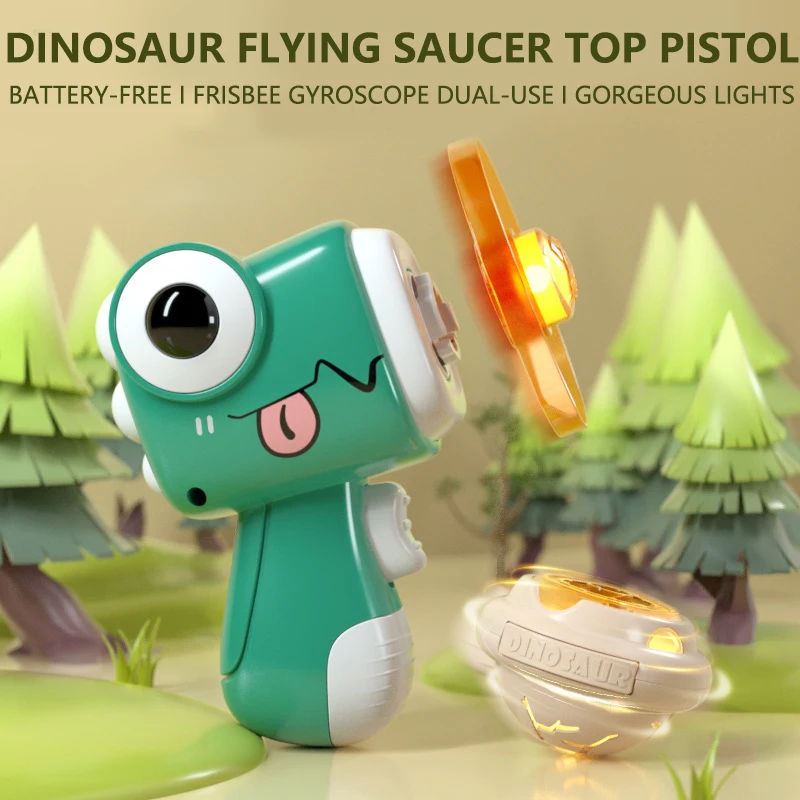 【Best SKU活动价 Guaranteed】 Flying Toys Spinning Disks Indoor Outdoor Bamboo Dragonfly Ejection gyro Launcher Flying Saucer Disc Toys Set Interactive Game.