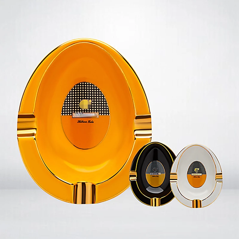 Cigar Ashtray Ceramic Oval Tricolor Cigar Ashtray Accessories