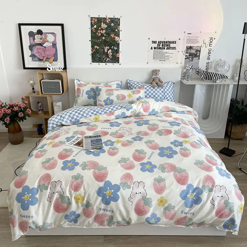 

Duvet Sets Bedding Full Green Lattice Luxury Sheets Single Ins Wind Copper Simple King Size Free Shipping Full Set Bed Linen