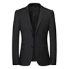 Blazer New Men's Fashion Business Solid Color British Style Professional Work Groom Wedding Dress Best Man Blazer Jacket 1