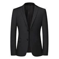 Blazer New Men's Fashion Business Solid Color British Style Professional Work Groom Wedding Dress Best Man Blazer Jacket 1