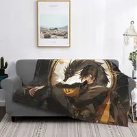 Genshin Impact Zhongli Blanket Flannel Textile Decor Anime Game Cartoon Portable Super Soft Throw Blanket for Home Car Quilt 1