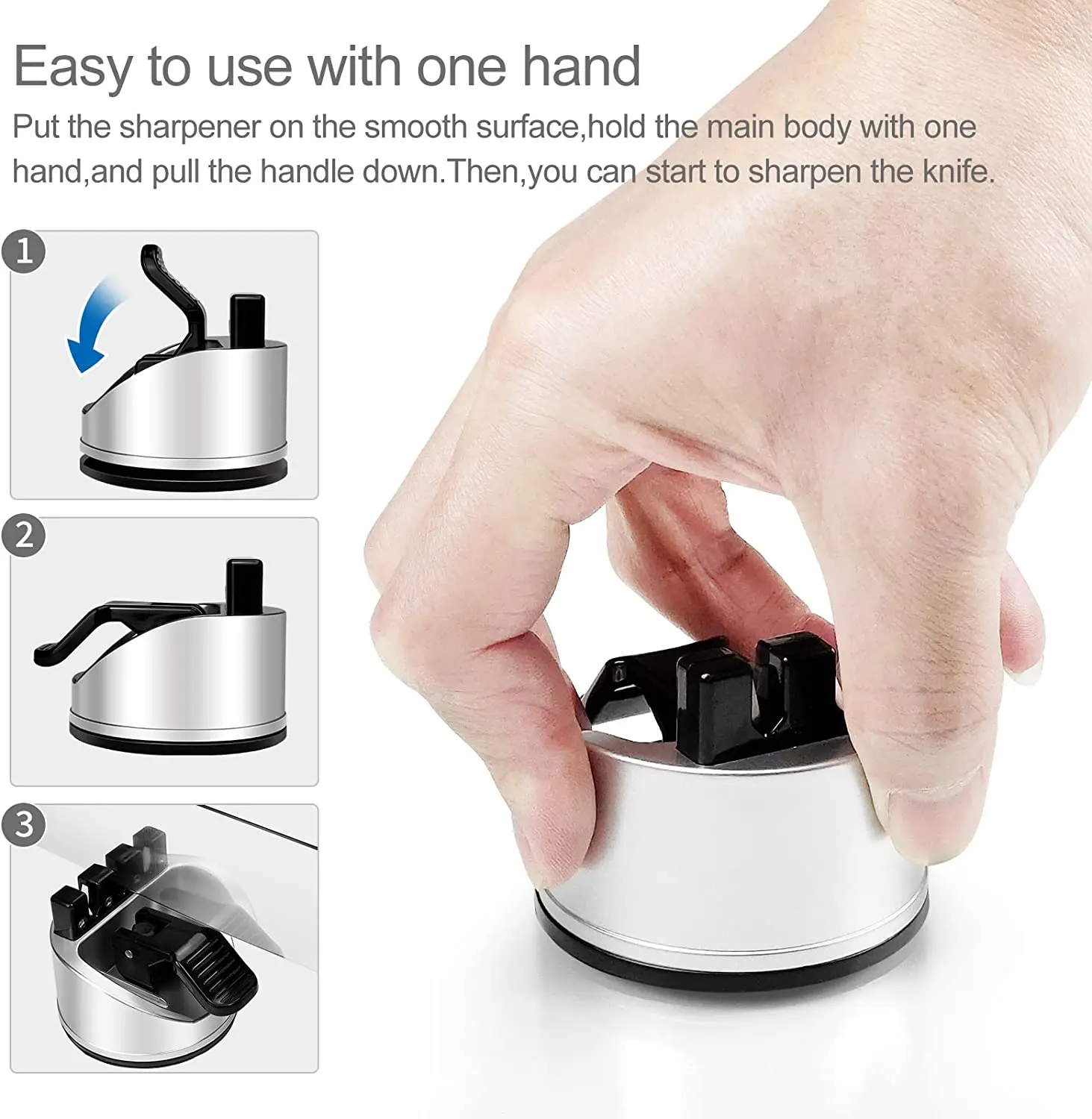 Kitchen Knife Sharpener 2-Segment Chef's Knife Scissors for Straight and Serrated Knives Accessories Gadget
