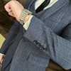 (Suit + Vest + Trousers) Quality Suit Suit Male Three-piece Korean Version of Fashion Handsome Slim Business Casual Wedding Suit 5