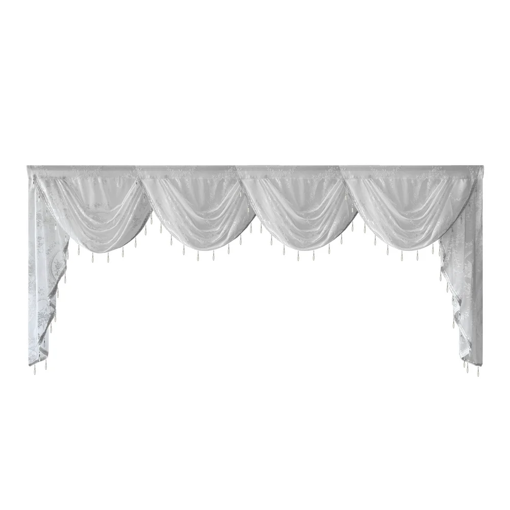 ZZC Tenda A Pannello In Pizzo Semitrasparente - Bianco, Motivo Floreale, 140x90 Cm, Per Cucina E Bagno
