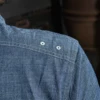Non Stock 1942 Model Short Sleeve Chambray Shirt Vintage Asymmetrical Pocket Work Shirt 2