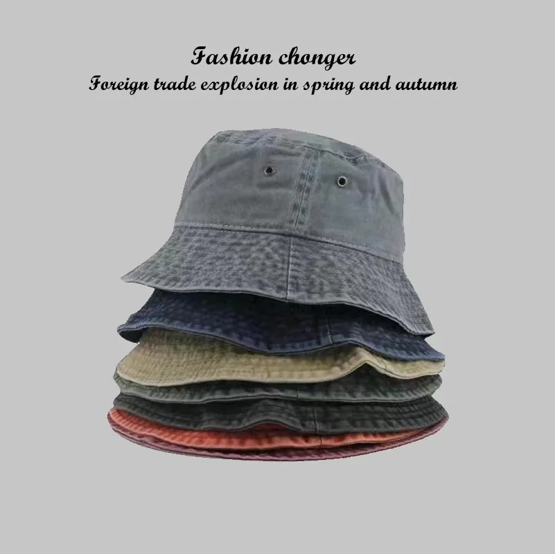 

Fisherman's Hat Men's Black Wash Cowboy Small Edge Disk Hat Women's Summer Japanese Version Korean Retro Sun Hat