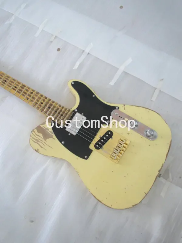 

Rolling Stones Keith Richards Micawber Heavy Relic 1953 Blonde Cream Electric Guitar Ashd Body, Humbucker Pickup,