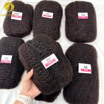 10-18In 30 or 50g/Pack Natural 4C Afro Kinky Curly Bulk Human Hair Extensions No Weft Brazilian Remy Bulk for Locs Braiding Hair 1