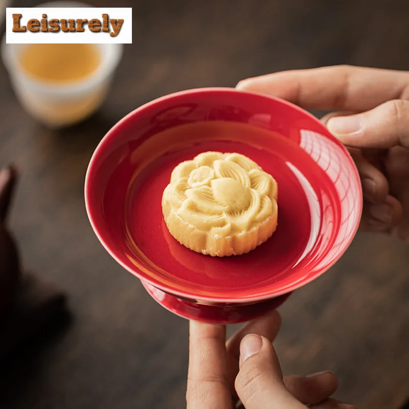 Ji-hong High Foot Fruit Dishes Creative Pastry Plate Refreshment Fruit Plate Household Hospitality Dishes Accessories Craft