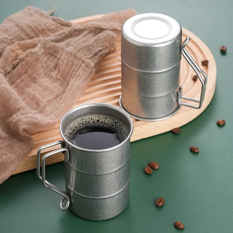 New Stainless Steel Outdoor Marco Cup, Water Cup, Industrial Style, Vintage, Creative Coffee, Camping, Picnic, Beer Coffee Mug L