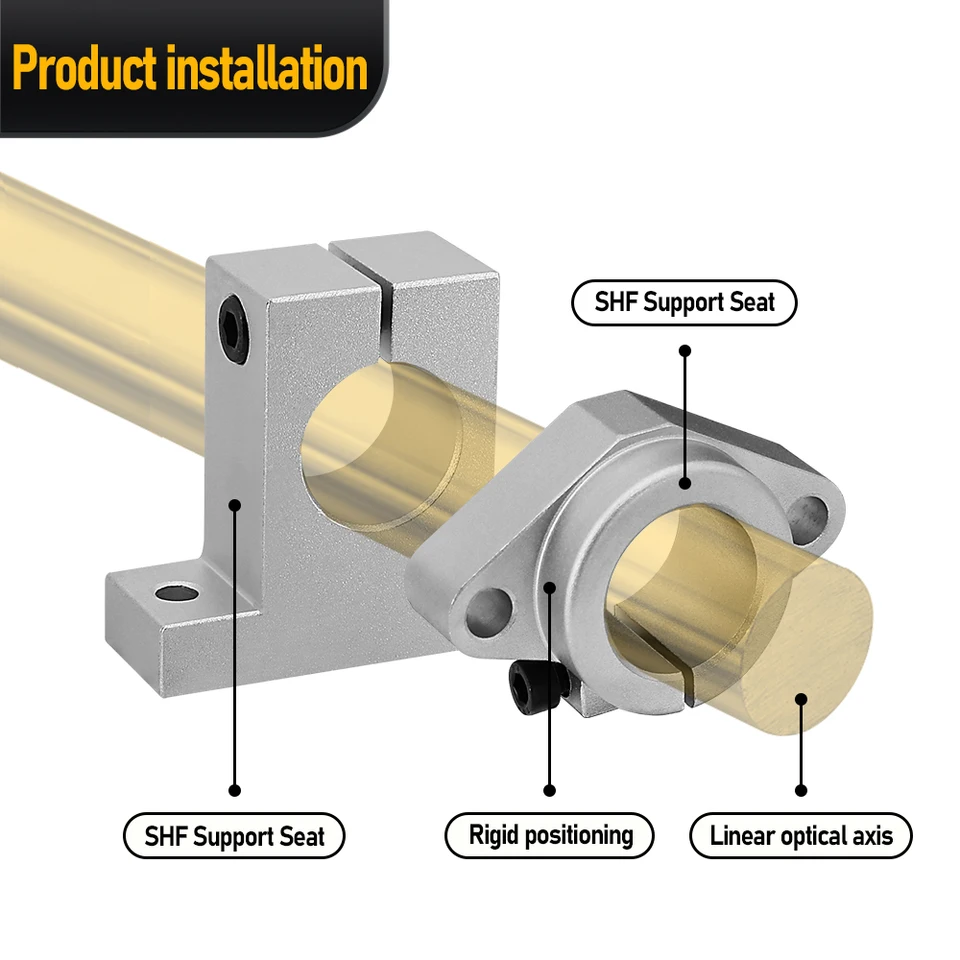 Eje de soporte SK8, SK10, SK12, SK16, SK20, SK25, SK30, SK35, 8mm