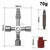 4in1 Silver Key Wrench Electrical Elevator Control Cabinet Valve Inner Triangle Quadrangle Screwdriver Tool Set 2