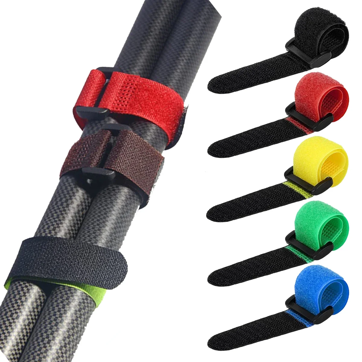 Lot De 20 Attaches De Canne à Pêche Réutilisables Avec Crochet Et Boucle De Fixation Accessoire De Peche