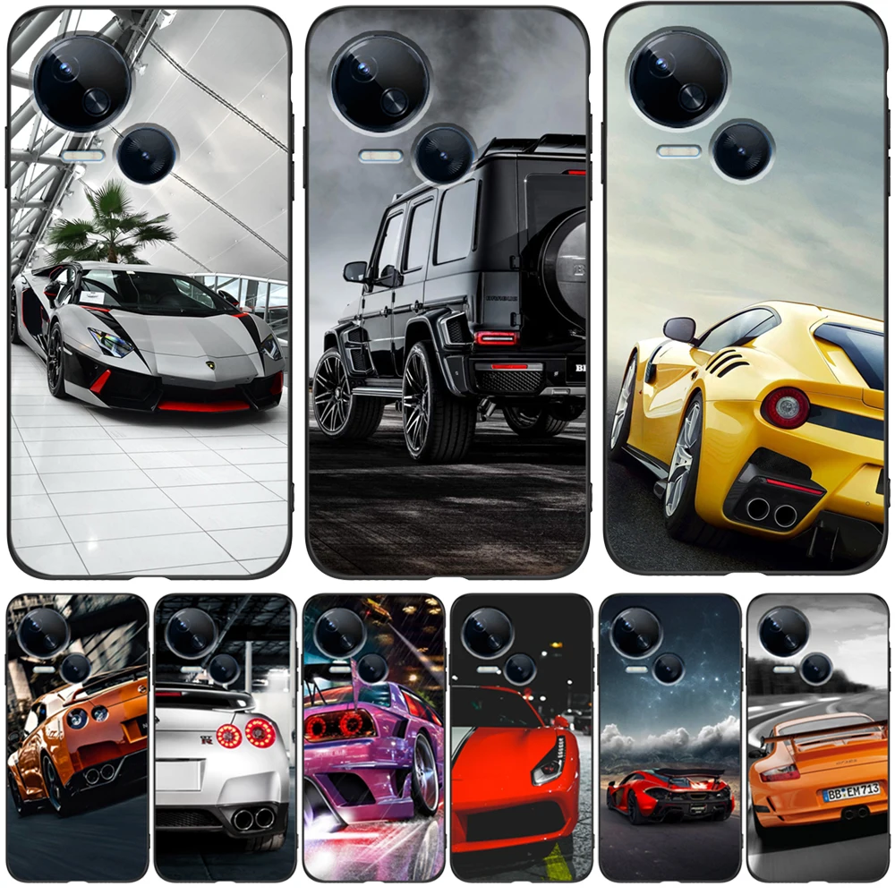 Custodia Per Tecno Spark 10 5G (K18) Cover Posteriore In Silicone Per Telefono Custodia In Tpu Nero Per Auto Da Corsa Sportiva