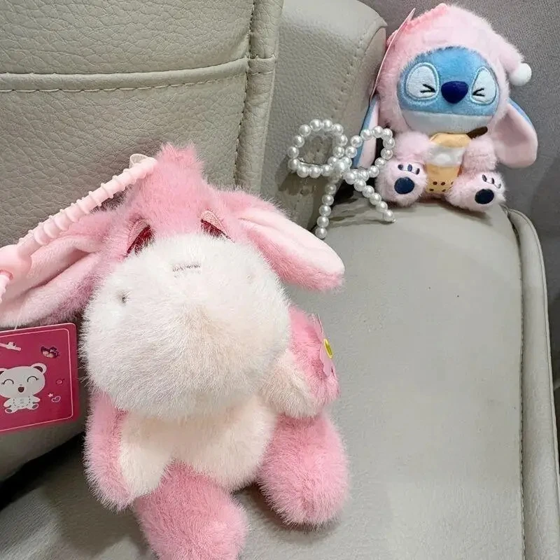 Cartoon Eeyore Esel Rosa Blume Plüsch-Schlüsselanhänger Mädchen Kawaii Rucksack-Anhänger Dekoration Puppe Valentinstag Mädchen Geschenk Spielzeug – Detail 5