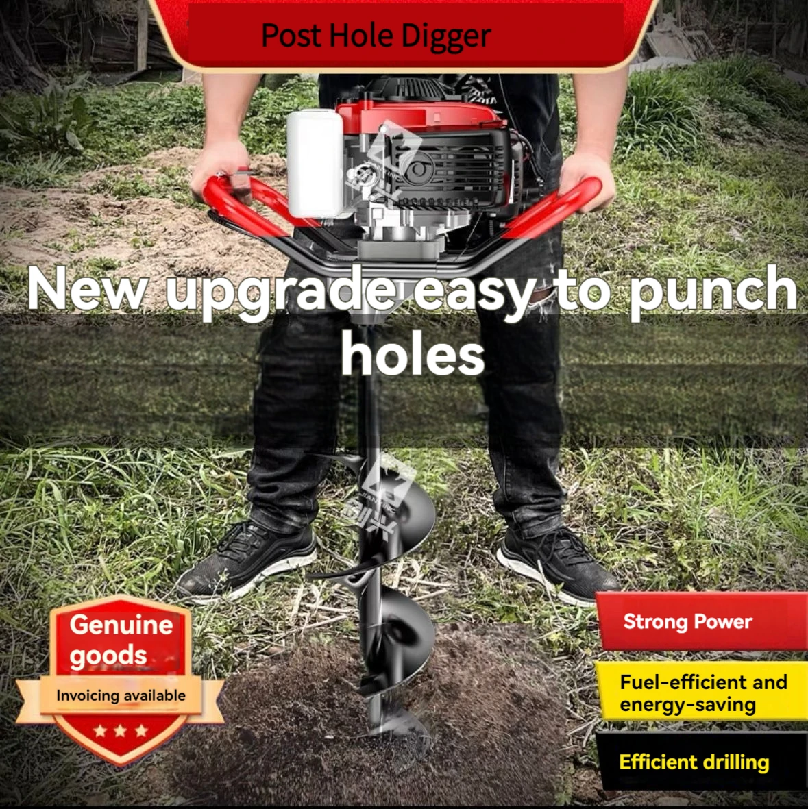 Post Hole Digger Gas Powered Earth Auger Borer Fence Ground Two-stroke Gasoline Ground Drilling and Digging Machine