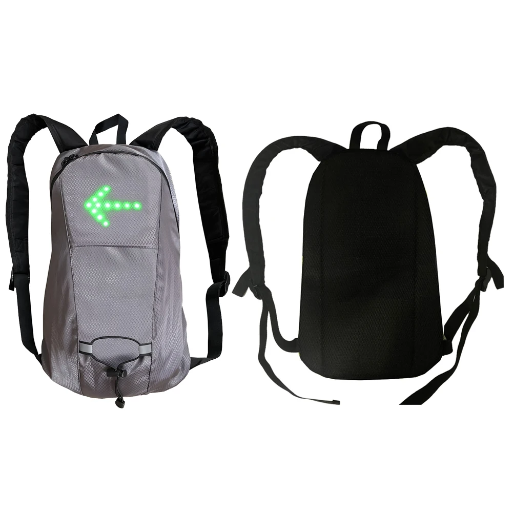 Sac à Dos Vélo Avec Feux LED Clignotants Et Télécommande - 15L, Bandes Réfléchissantes, Batterie USB Rechargeable