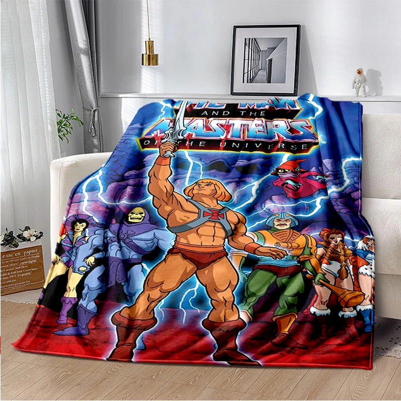 Cartoon He-Man Masters Throw Blanket kids Super Soft Warm Cartoon Flannel Blanket for Travel Bedding Couch Sofa Bed Blanket 3