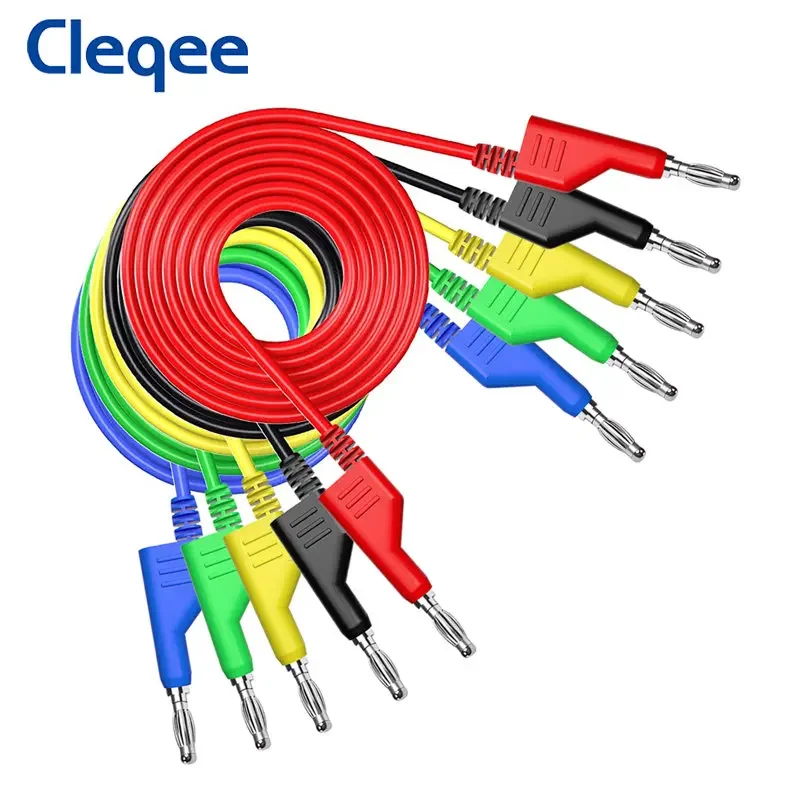stapelbare Bananenstecker auf Banane Kupfer Messkabel Kit für Multimeter KET07 e