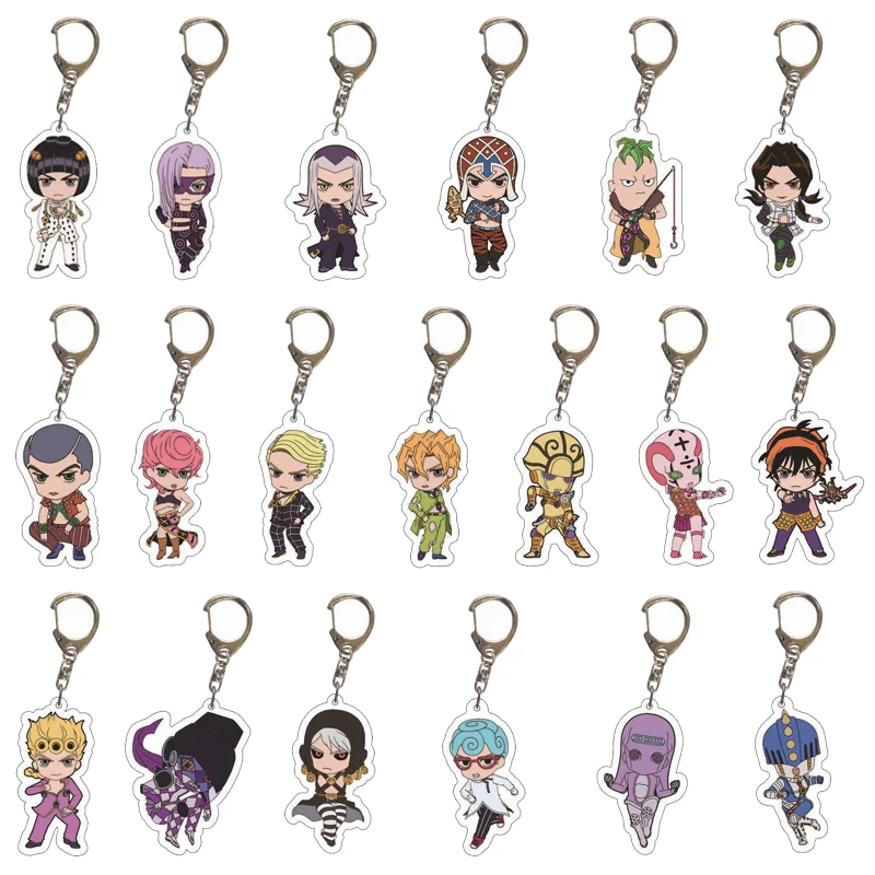 Anime Keychain Jojo Bizarre Adventure Man Key Chain Acrylic Cartoon