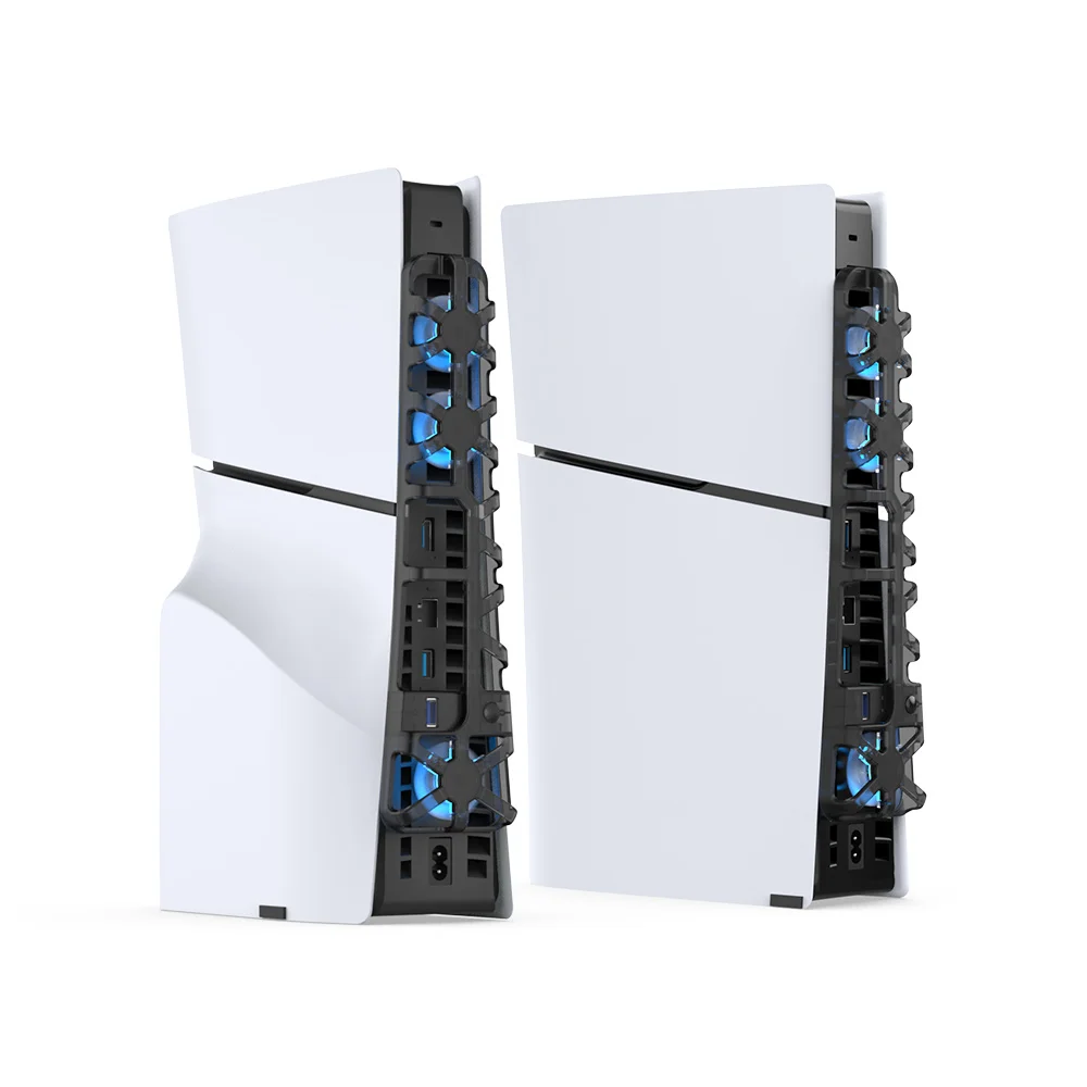 PS5 슬림 콘솔 냉각 팬 쿨러 선풍기, LED 라이트 포함, USB DC 5V 게임 콘솔 후면 냉각 선풍기, 플레이스테이션 슬림용