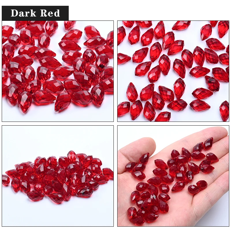 50 stücke Kristall Teardrop Perlen Kronleuchter Anhänger Waterdrop Form Faceted Perlen für Schmuck Machen DIY Ohrring Halskette Armbänder – Detail 10