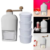 Mini Hand Crank Ice Crusher Snow Cone Machine with Ice Cube Tray Portable Ice Snow  for Kitchen, Bars, Restaurants 1
