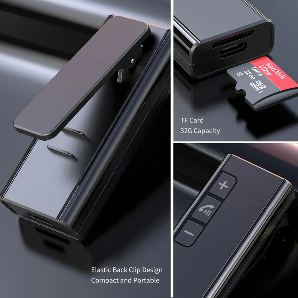 Bluetooth Adapter Wireless Car Bluetooth Receiver 3.5mm Auxiliary Digital Display Audio Receiver for TF Card
