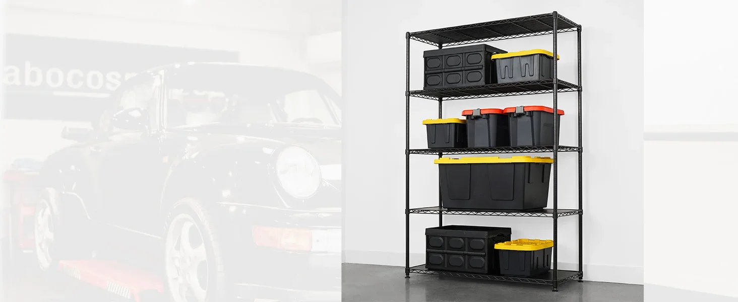 steel wire shelf storage unit metal shelving garage automotive liner adjustable rack freestanding