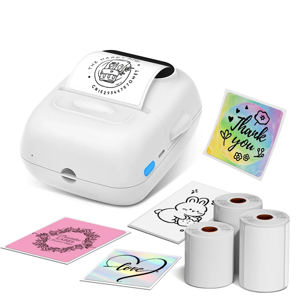Compact Portable Thermal Label Printer - Marklife P50 Mini Label Maker for Self-Adhesive Stickers