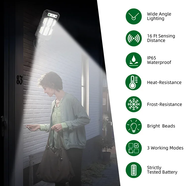 Description Picture 3 of itemSolar Outdoor Lights Solar Motion Sensor Flood Security Lights With 84 LED Wall Light Solar Powered Dusk To Dawn LED Sensor