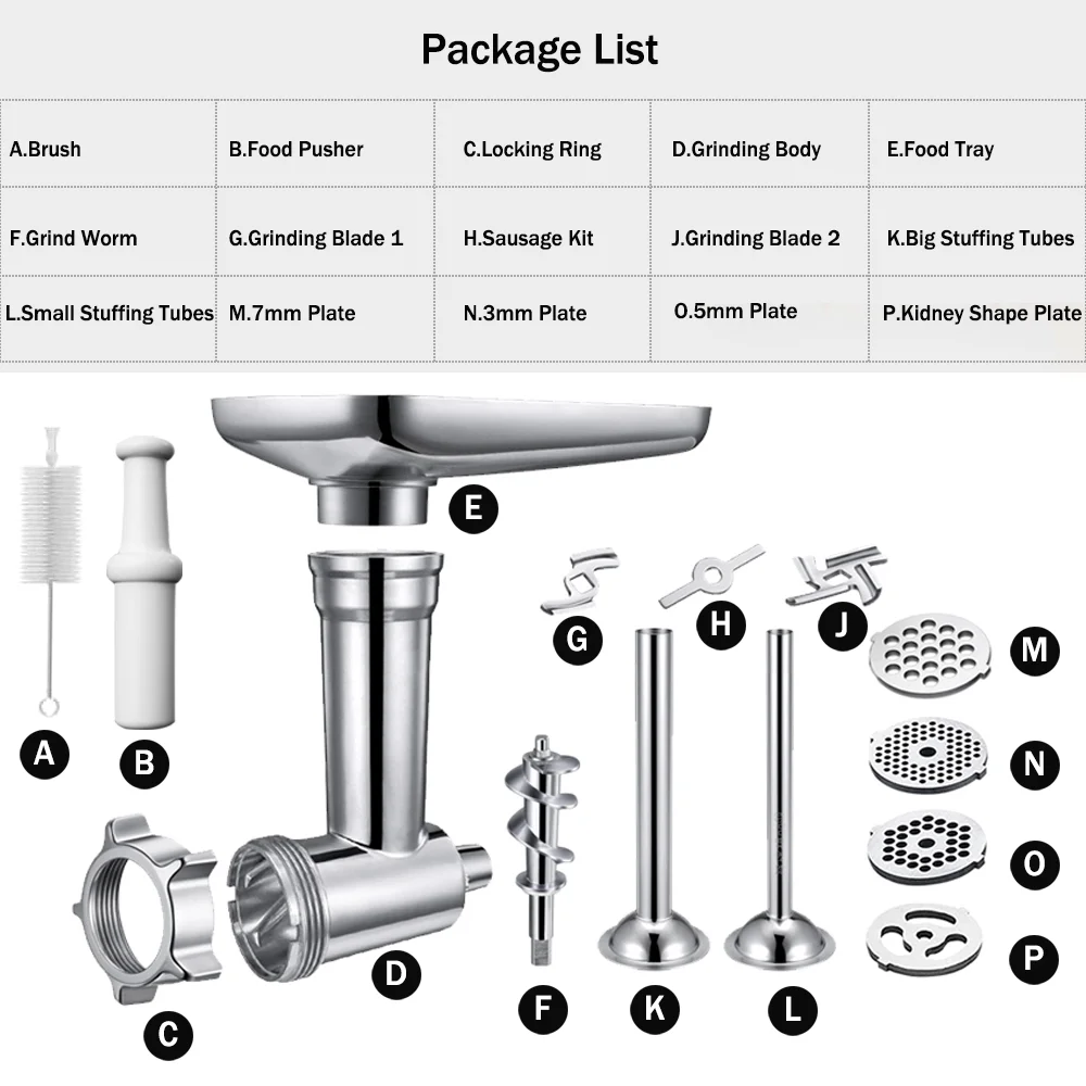 キッチンエイド用ステンレス製ミートグラインダーアタッチメント厨房機器 業務用 キッチンエイド用ステンレス製ミートグラインダーアタッチメント
