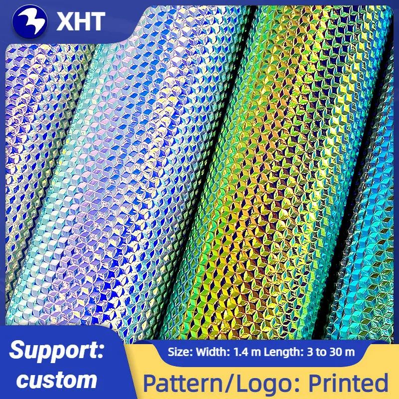 

30x137cm diamond Bump Textured Holographic Spunlace Fabric Sheet for Making Bag Decoration DIY Earring Shoe Craft sheets/Roll