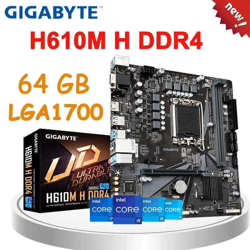 GigabyteH610MHDDR4WIFIMainboardIntelH610LGA170064GBDDR4